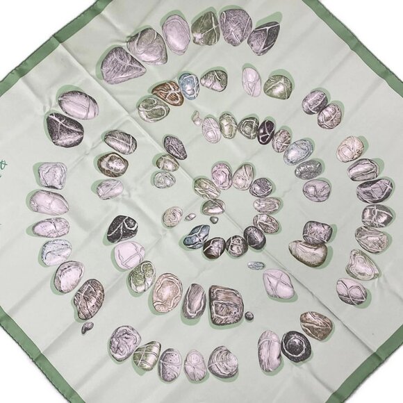 Auth HERMES Carre 90 - Light Green Green Multi Scarf - Picture 2 of 7